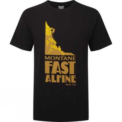 Playeras Montane Fast Alpine Hombre Negras / Doradas - Chile RQS345891